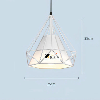 Wrought iron diamond chandelier in black, adjustable to 1.2m height for 10-15㎡ rooms with 80,000-hour LED