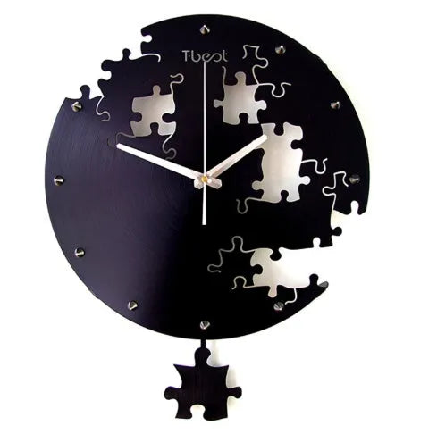 16 inch circular wall clock with aluminium alloy frame in black or silver colour