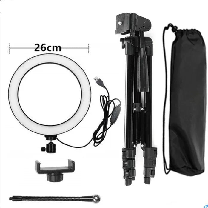 Adjustable live phone stand with height range 35-110cm, gross weight 805g, in various styles for hands-free phone use