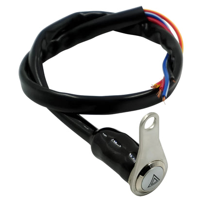Black stainless steel motorcycle double flash switch with light ring indicator