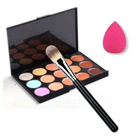 11 makeup brushes and 15-colour eyeshadow palette in velvet pouch for contouring and eye looks