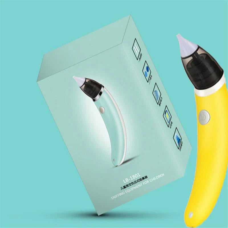 An electric nasal aspirator with adjustable suction levels, soft silicone tip, and BPA-free materials for effectively and comfortably clearing baby's congestion