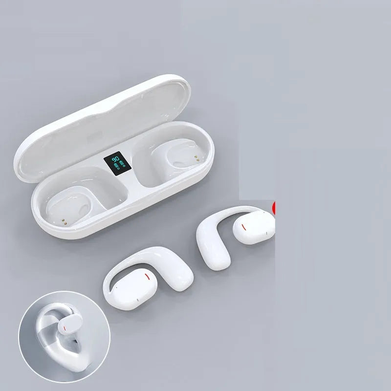 Black and white earplug type bilateral stereo Bluetooth headset with charging case