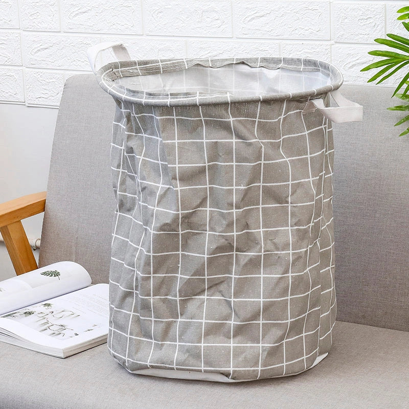 European style cotton linen laundry basket with various designs for home organisation