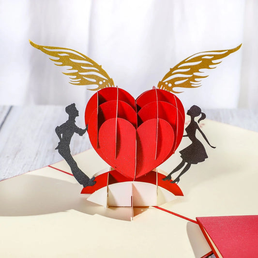 Exquisite 3D pop-up greeting cards for lovers, featuring a variety of romantic motifs like roses, landscapes, and couples.