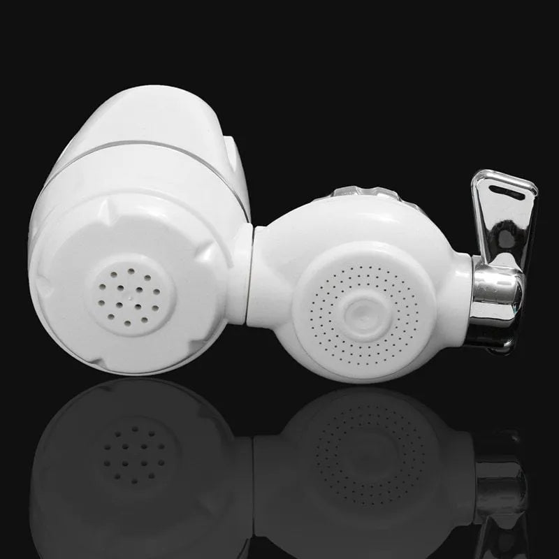 White kitchen faucet water filter with ceramic cartridge and universal tap adapter