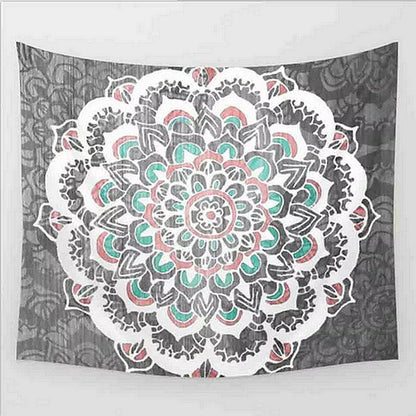 Vibrant elephant mandala tapestry with 3D digital printing for wall decor
