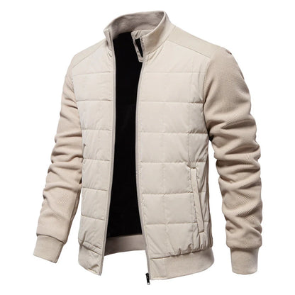 Men's Winter Stand Collar Stitched Zipper Jacket in various colours