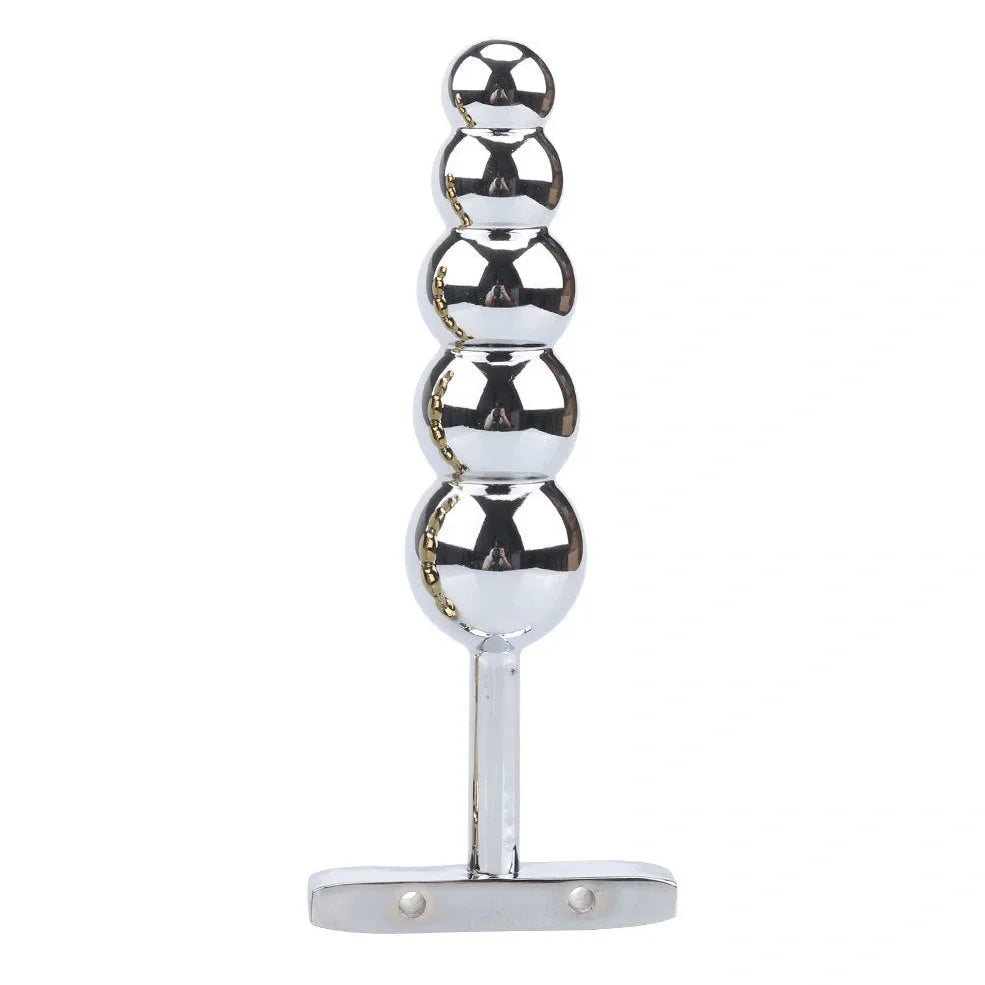 Gold metal anal beads toy size A 141mm length 33mm diameter for adult use