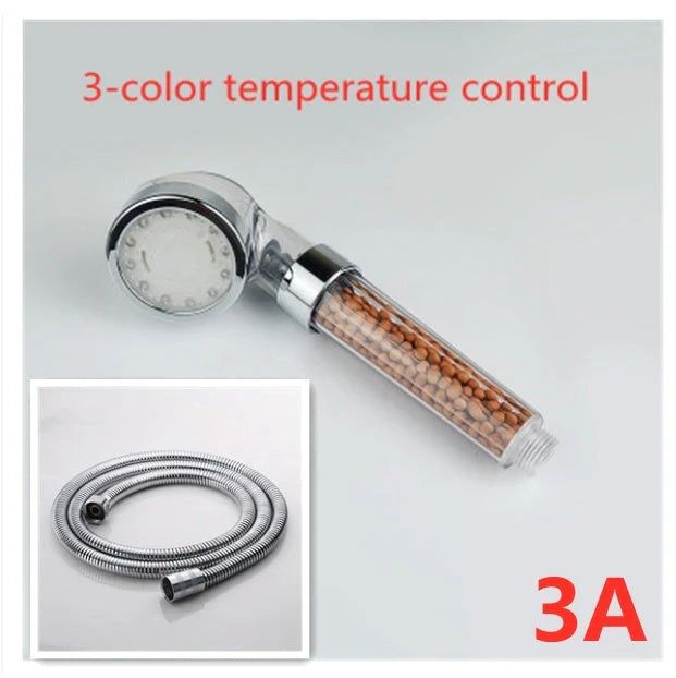 Color Changing LED Shower Head with temperature sensor and high pressure
