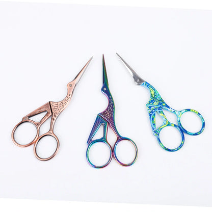 Elegant crane-shaped embroidery scissors crafted from premium stainless steel for precise, effortless cutting