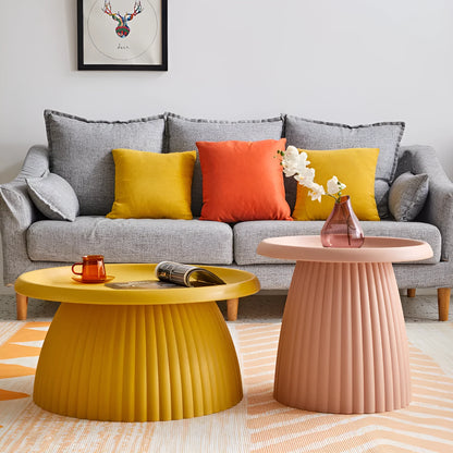 Mushroom small coffee table, plastic, 50 x 45cm, in pink, yellow, white, grey, brown red or green