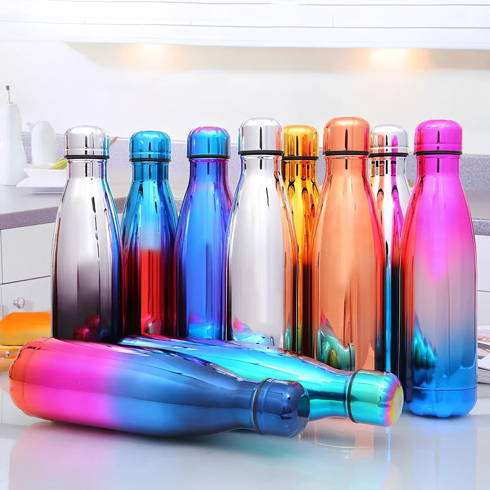 Stainless steel vacuum flask with 500ml capacity and double-wall insulation for temperature control