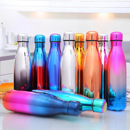 Stainless steel vacuum flask with 500ml capacity and double-wall insulation for temperature control