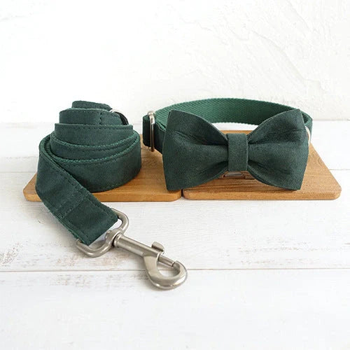 MUTTCO Adjustable Pet Collar with Bow Traction Set in various colors and sizes