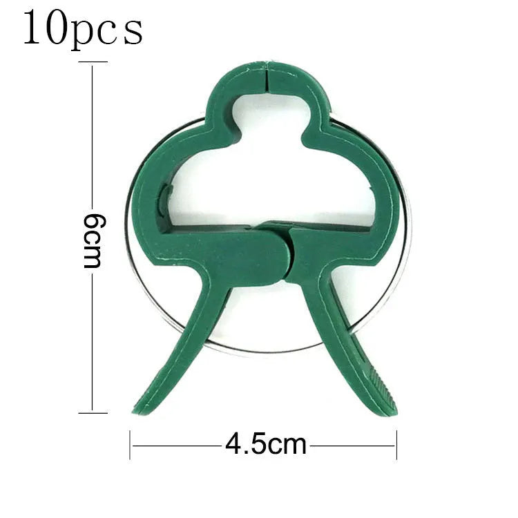 20 pack mixed size green eco plastic plant fixing clips for garden climbing plants