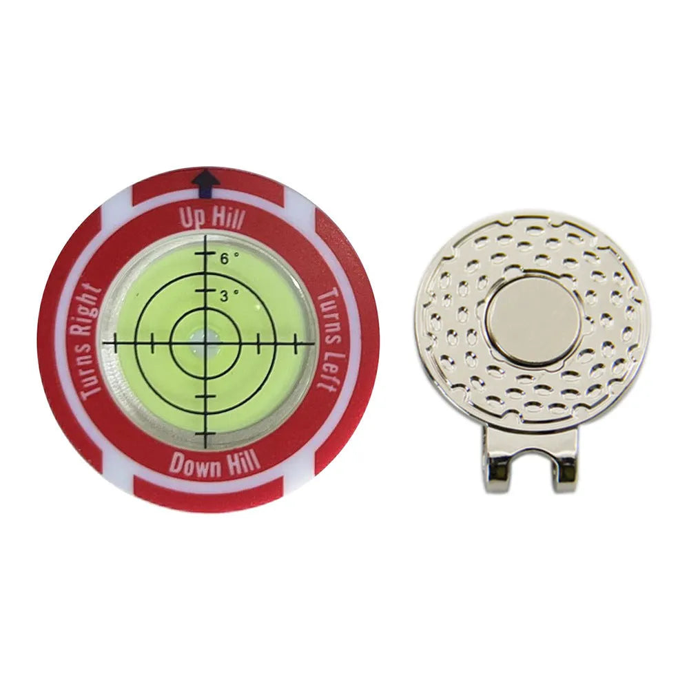 Golf hat clip level measurement tool with position mark green indicator in six colour shell options