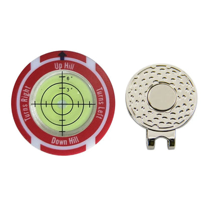 Golf hat clip level measurement tool with position mark green indicator in six colour shell options
