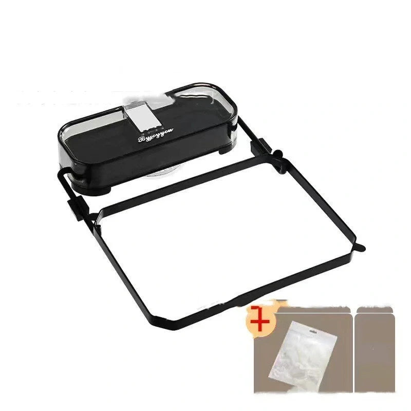 Kitchen Sink Filter Rack with removable suction cups and fine mesh for efficient cleaning