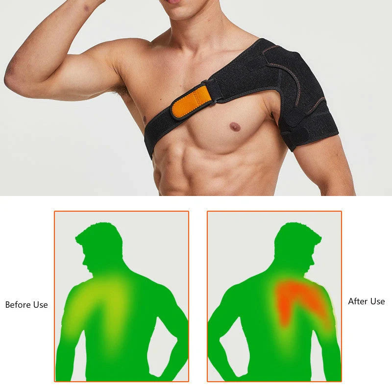 Adjustable Sports Shoulder Protector Support Belt in black, designed for injury recovery
