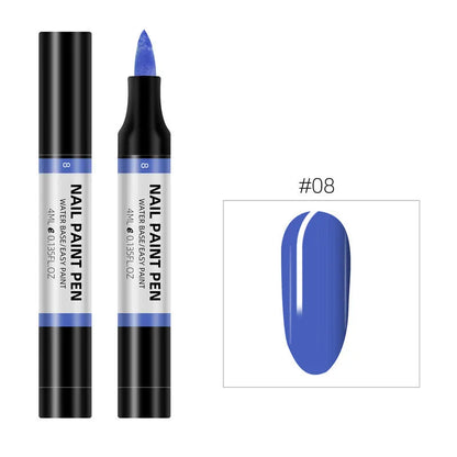 24 colour water-based nail polish painting pens for 3D nail art and flower designs