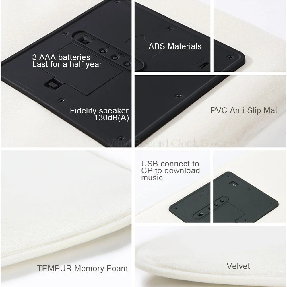 Smart pressure-sensitive alarm clock with LED display and memory foam base for comfortable, refreshing mornings
