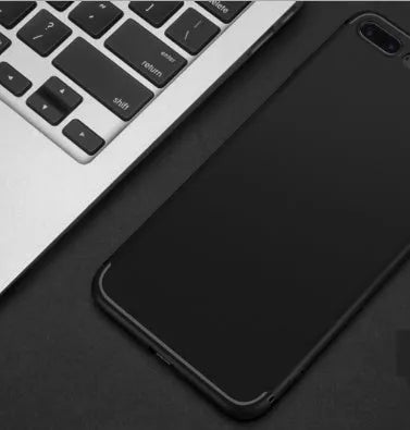 TPU silicone mobile phone case for iPhone in black, blue, red, and white colour options.