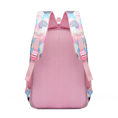 Blue student backpack with air pillow shoulder straps and Oxford cloth exterior