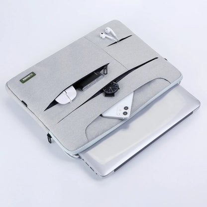 Waterproof Oxford cloth 15.6-inch laptop bag for business in dark grey with sewing line detail