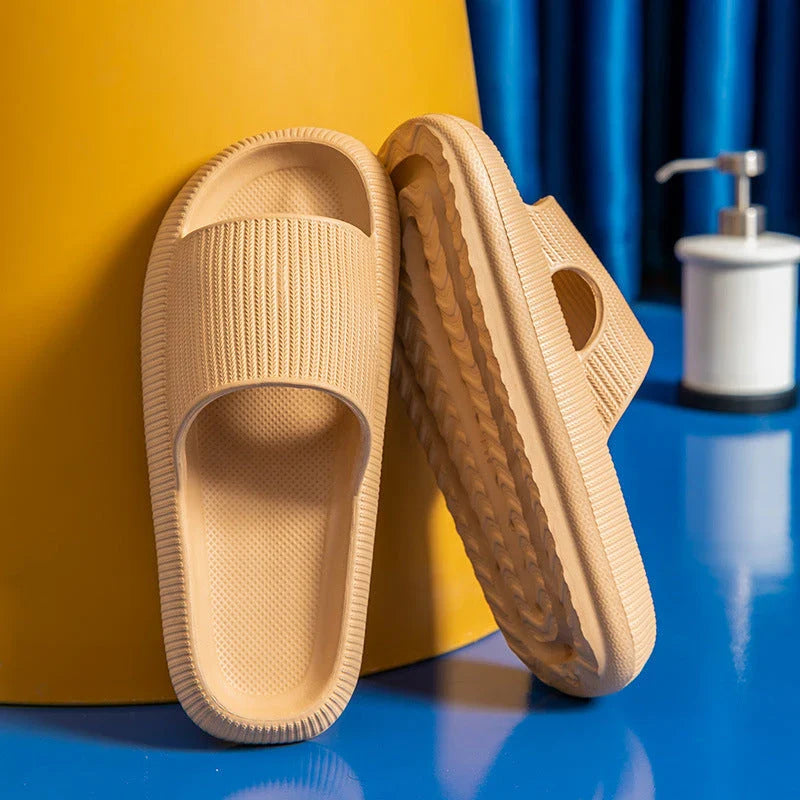 Stylish bathroom slippers with soft, cushioned EVA soles in a variety of vibrant colors