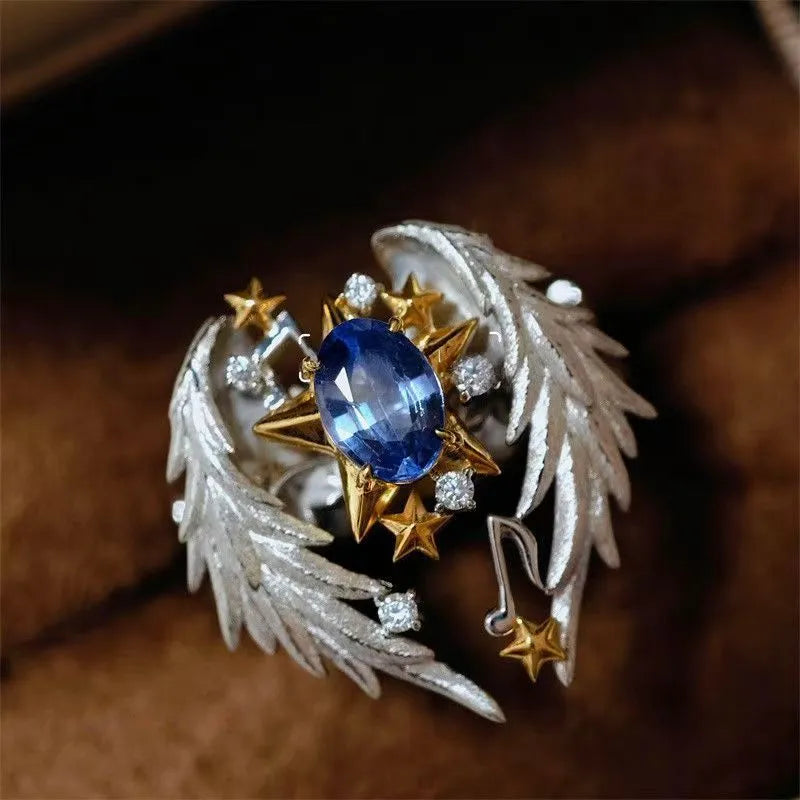 Adjustable geometric open mouth ring with alloy construction and oiling finish