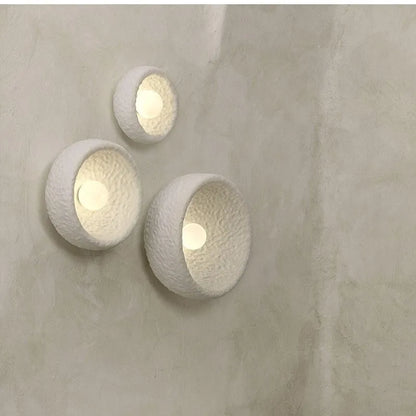 Japanese modern wall lamp with resin shade in three diameter sizes