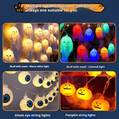 Halloween coloured decorative lights with battery box for indoor wall decoration