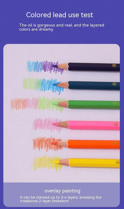 Wooden double-ended colouring pencils set in 12 or 6 piece configurations for student art