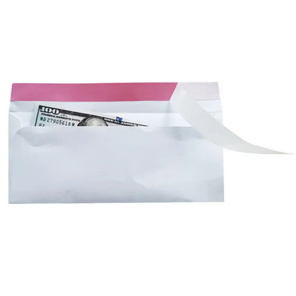 Blue confidential security envelope with self-adhesive closure, 105mm by 240mm size