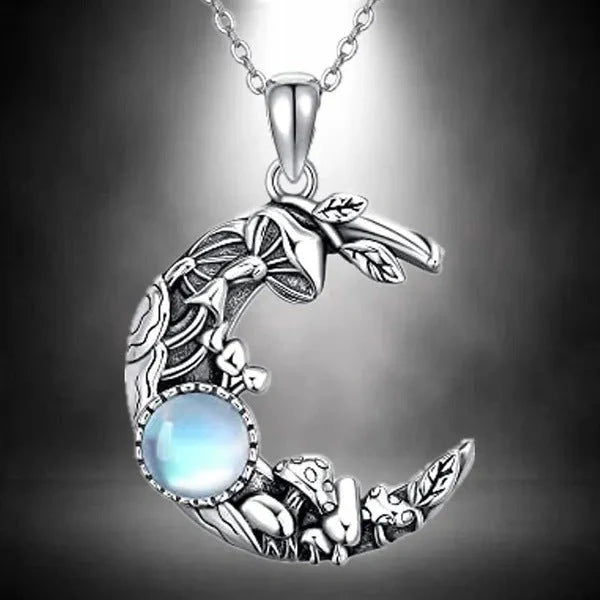 Bohemian Retro Moon Pendant Necklace in vibrant colours, showcasing unique moon and geometry design.