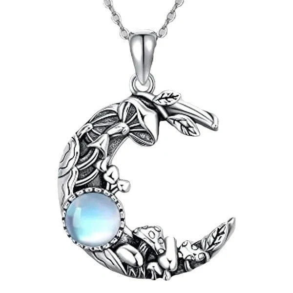 Bohemian Retro Moon Pendant Necklace in vibrant colours, showcasing unique moon and geometry design.