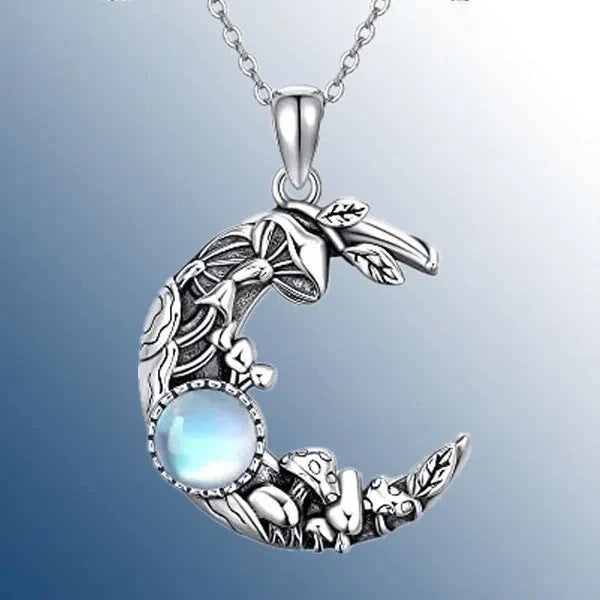Bohemian Retro Moon Pendant Necklace in vibrant colours, showcasing unique moon and geometry design.