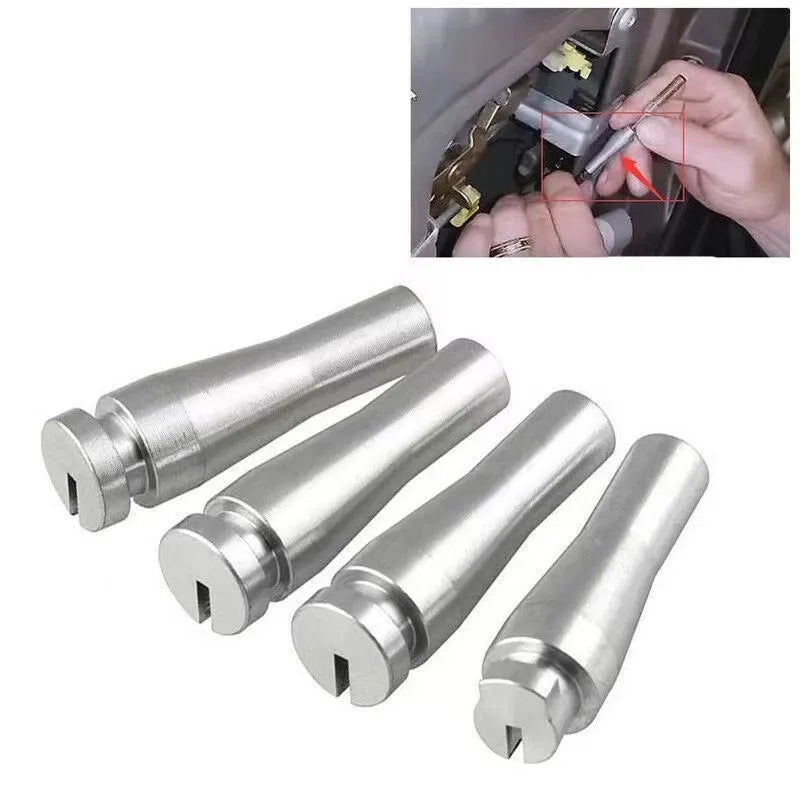 Four silver aluminium auto parts for Ford F150 F250 F350 cab rear latch repair kit.