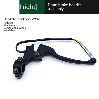 Aluminium alloy brake handle assembly with 22mm thick grip and electrical wiring