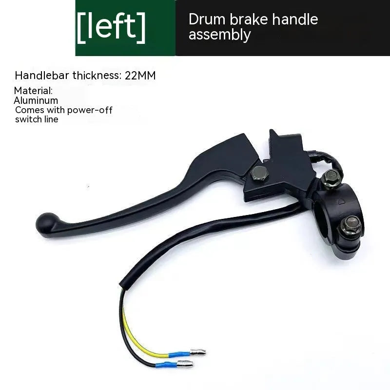 Aluminium alloy brake handle assembly with 22mm thick grip and electrical wiring