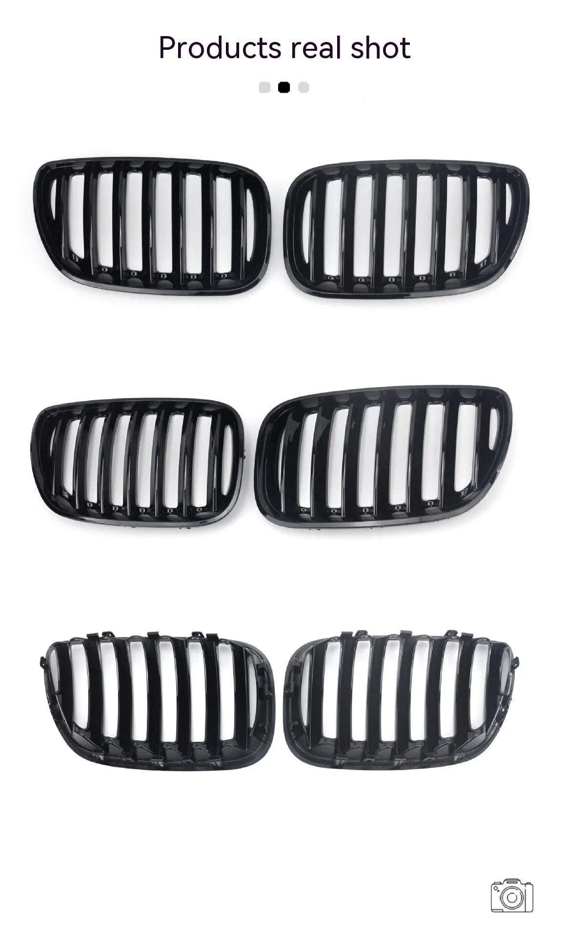 Bright black ABS plastic mesh grille for BMW X5 E53 middle section replacement
