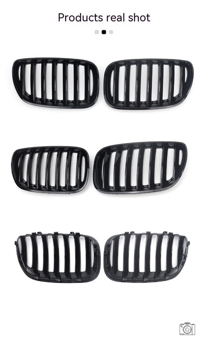 Bright black ABS plastic mesh grille for BMW X5 E53 middle section replacement