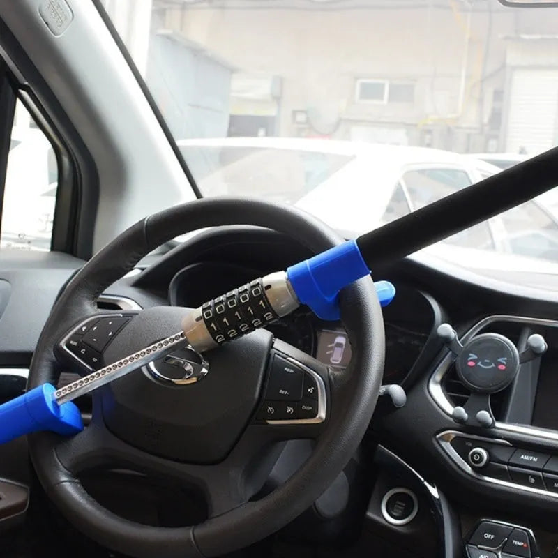 Car anti-theft password steering wheel U-lock in alloy steel with combination dial