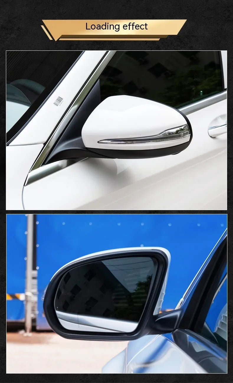 Mercedes-Benz W205 C-Class replacement rearview mirror assembly in ABS plastic.