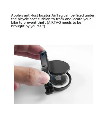 Black bicycle GPS tracker mounting bracket with anti-theft bolts for seat post installation