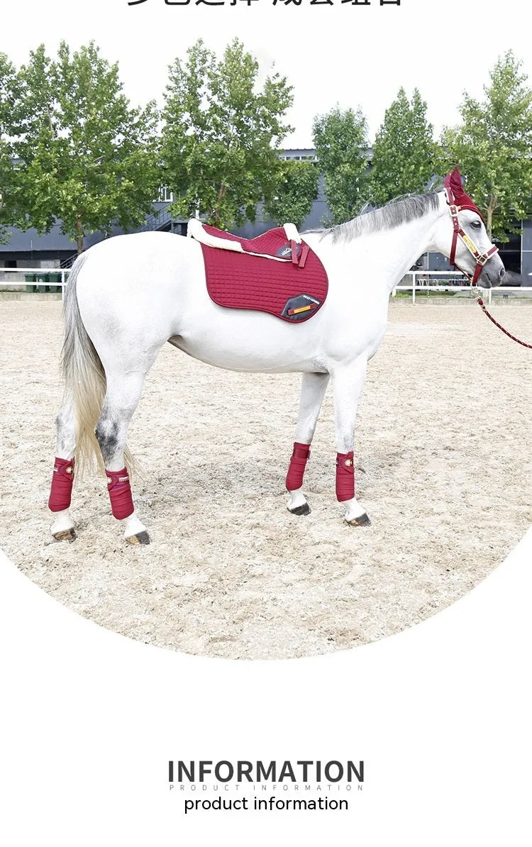 Wool equestrian saddle pad for riding and cycling shock absorption in four colour options