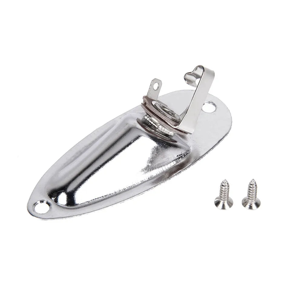Electric guitar ST boat socket output jack in black or silver alloy construction