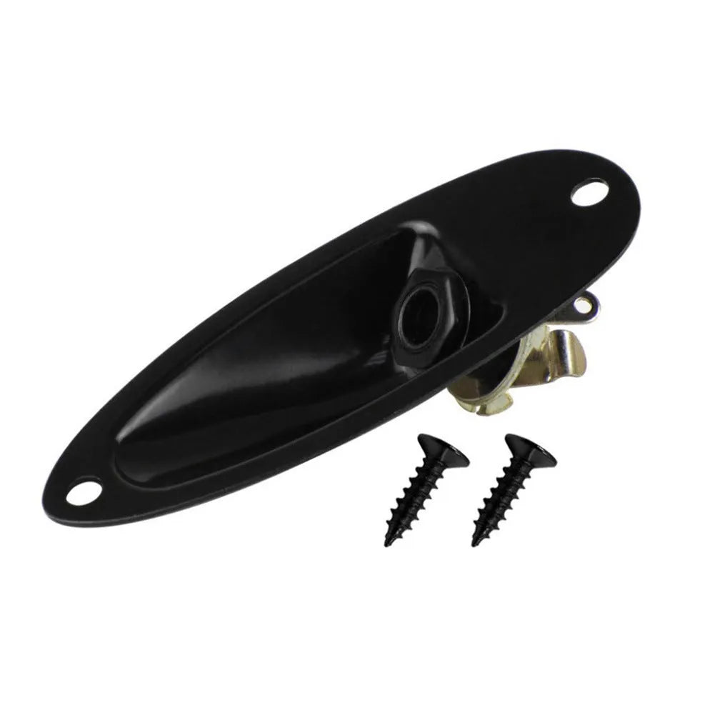 Electric guitar ST boat socket output jack in black or silver alloy construction