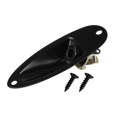Electric guitar ST boat socket output jack in black or silver alloy construction